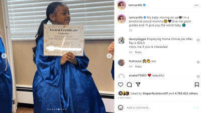 Cardi B Celebrates Daughter's Pre-kindargarten Graduation (photo)