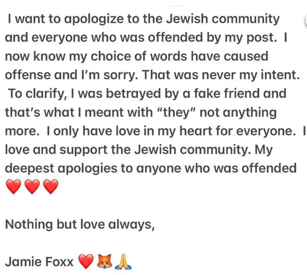 Did Jamie Foxx need to apologize for 'alleged' antisemetic rant?