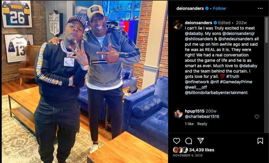 Deion Sanders offers DaBaby a tryout with the Colorado Buffaloes