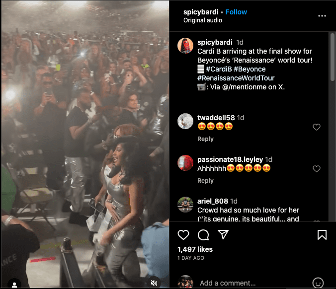 Cardi B does the 'mute challenge' at Beyoncé's last show (video)