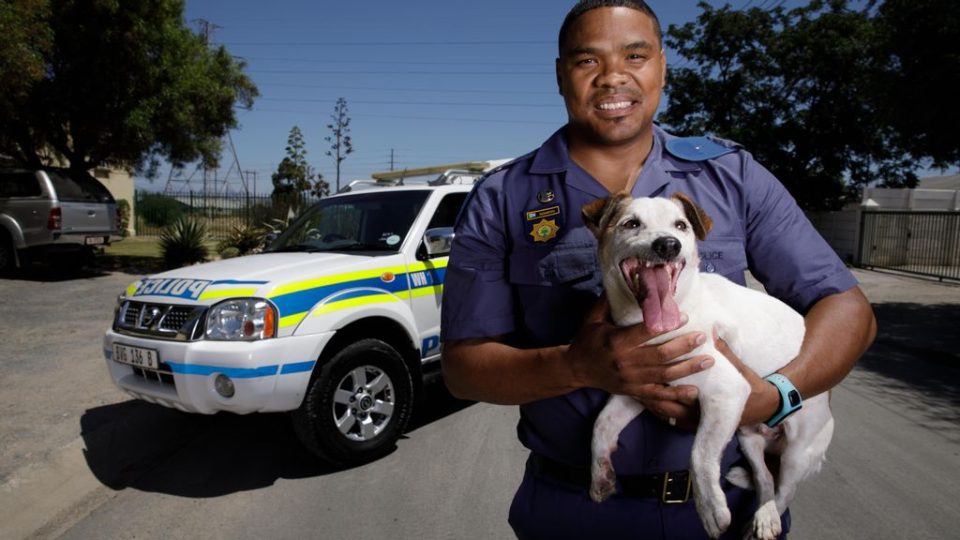 SAPS seargent Zane Swanepoel and Snoekie the sniffer dog make a formidable team in Worcester on Feb 17, 2022. ER LOMBARD/MAGAZINE FEATURES. 