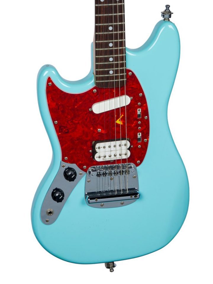 Kurt Cobain's SKYSTANG. He used the guitar to perform in his last show in Munich Germany before his death in 1994. JULIEN'S AUCTION/SWNS.