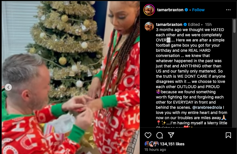 Tamar Braxton gets engaged again on Christmas (photos)
