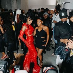 Teyana Taylor stunts in red leather for birthday