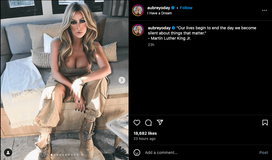 Aubrey O'Day torched for using MLK quotes to promote her OnlyFans page