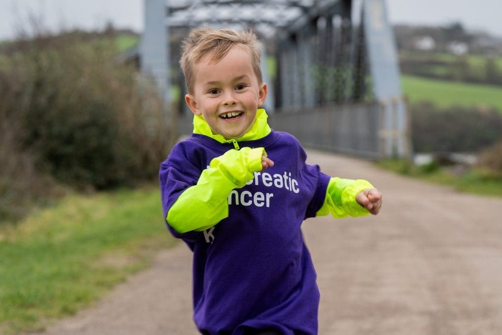 Oliver Connon, 7, ran a marathon throughout January to raise money for Pancreatic Cancer UK after loosing his grandfather. DANIEL DAYMENT VIA SWNS.