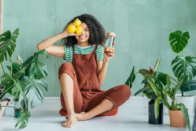 Woman with lemon