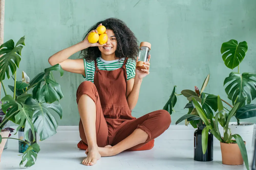 Woman with lemon