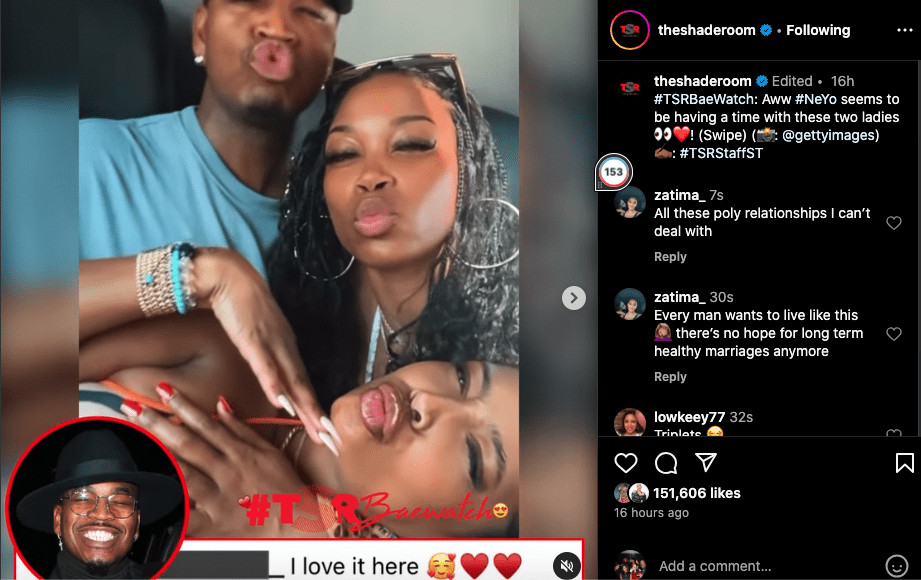 Ne-Yo's vacation with multiple women has Twitter in a tizzy (photo)