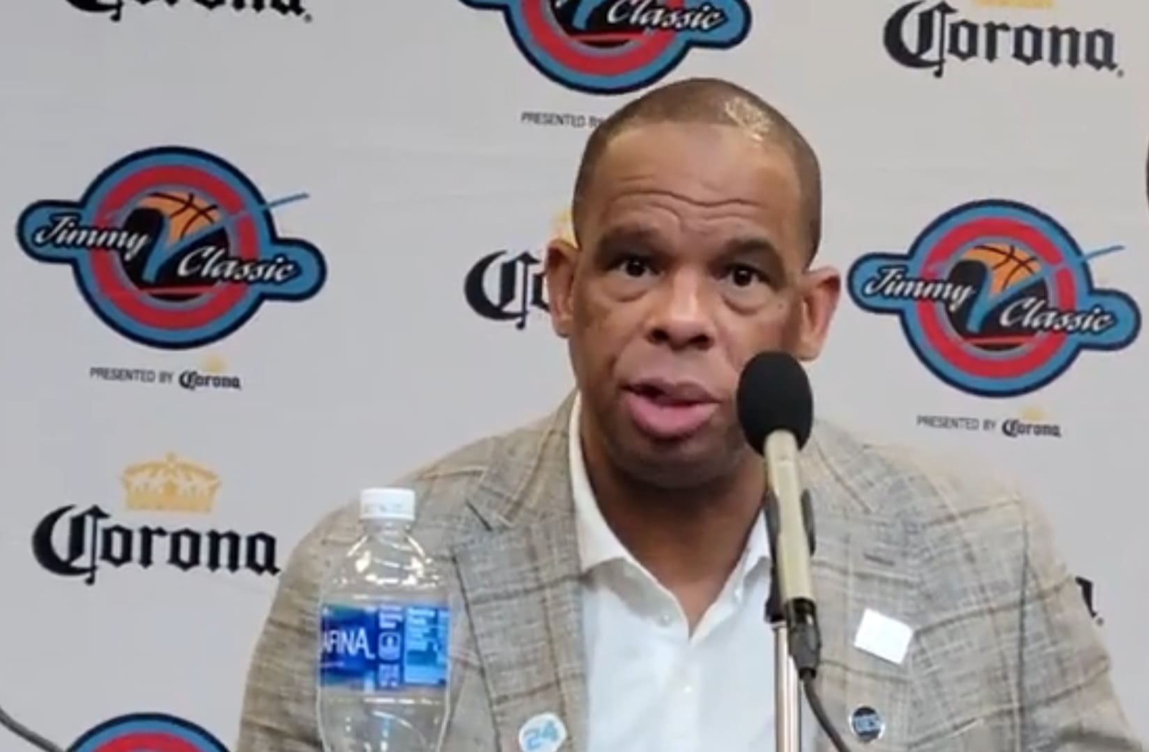 University of North Carolina head coach Hubert Davis. (Photo by Derrel Jazz Johnson for rolling out.)