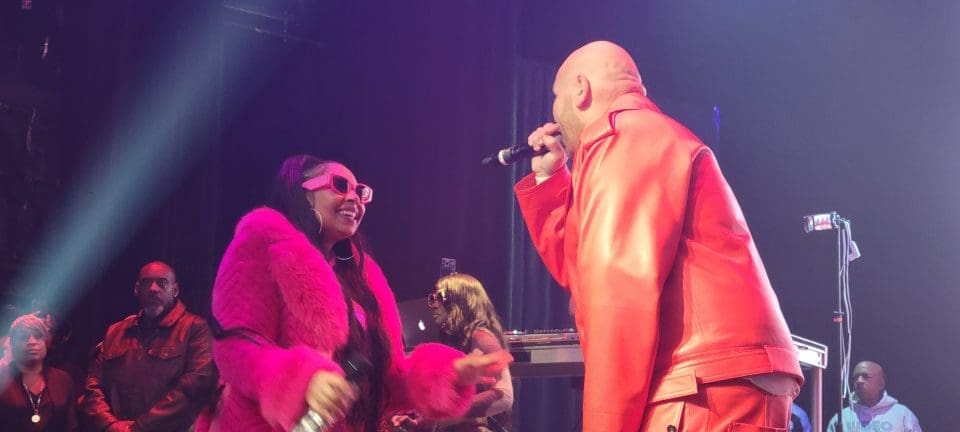 Fat Joe and Ashanti perform "What's Luv" at the Apollo Theater in Harlem. (Photo by Derrel Jazz Johnson for rolling out.)