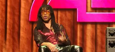 Stokely Williams as Rick James in "Super Freak: The Rick James Story." (Photo by Derrel Jazz Johnson for rolling out)