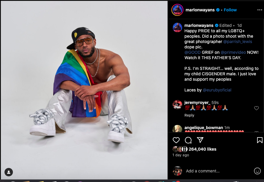 Marlon Wayans fires back at fans after Pride post incites backlash