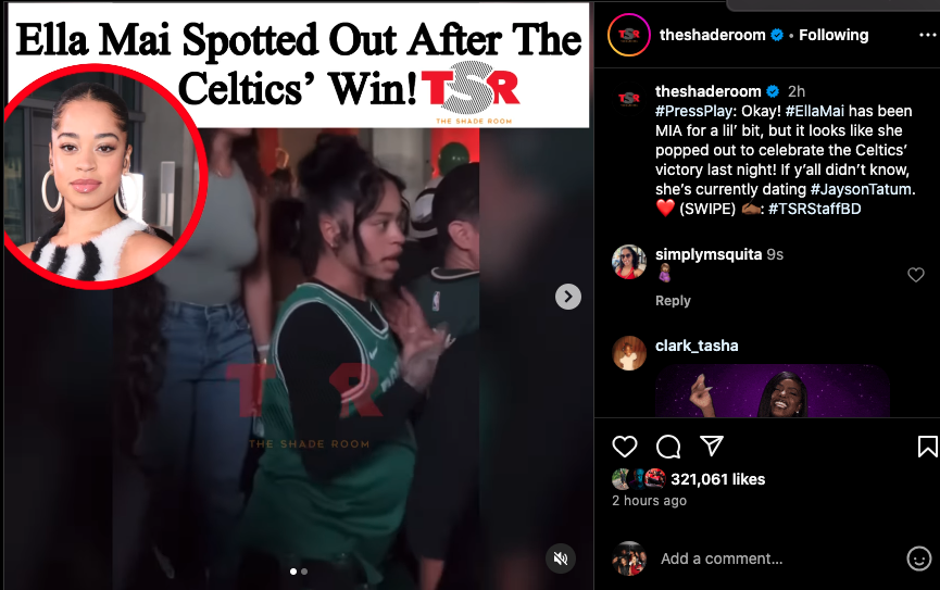 Ella Mai appears pregnant as she celebrates Jayson Tatum and Boston Celtics