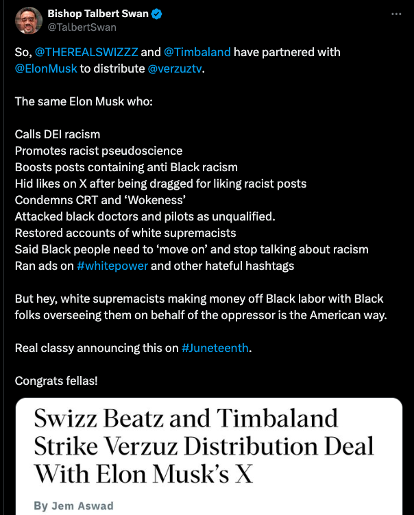 Swizz Beatz and Timbaland slammed for relaunching Verzuz on X
