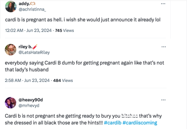 Cardi B appears to be pregnant again, according to fans