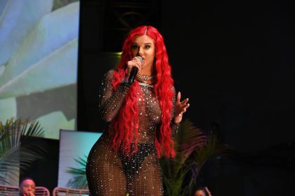 INGLEWOOD, CALIFORNIA - JUNE 27: Justina Valentine performs onstage during BET Experience presented by Walmart - Chris Spencer Presents: Michael Blackson All Star Roasts! at The Miracle Theater on June 27, 2024 in Inglewood, California. (Photo by Aaron J. Thornton/Getty Images for BET)