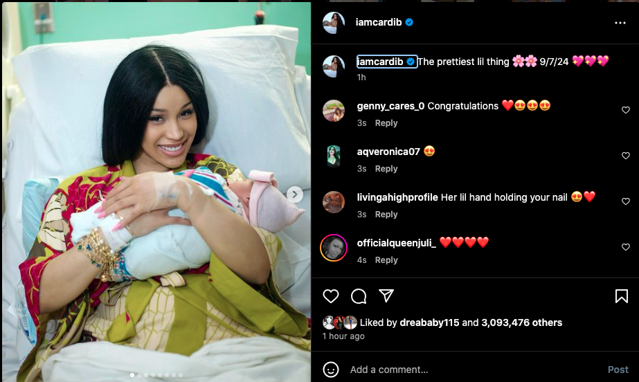 Cardi B shares heartwarming breasfeeding photos of newborn daughter