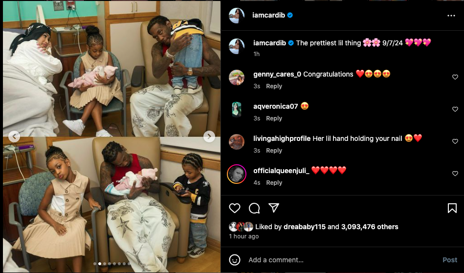 Cardi B shares heartwarming breasfeeding photos of newborn daughter