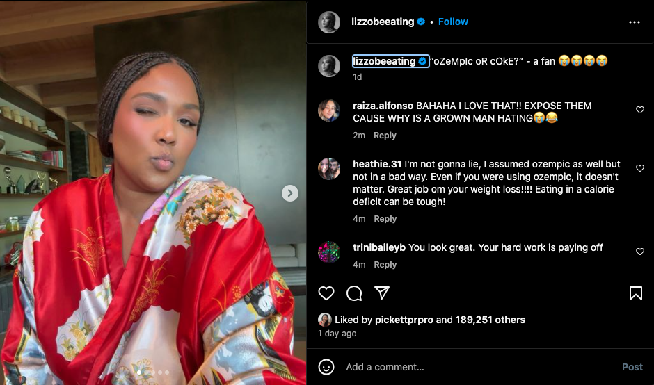 Lizzo shows off dramatic weight loss, then exposes haters (photo)