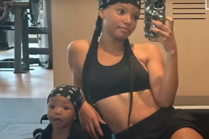 Halle Bailey with her son, Halo