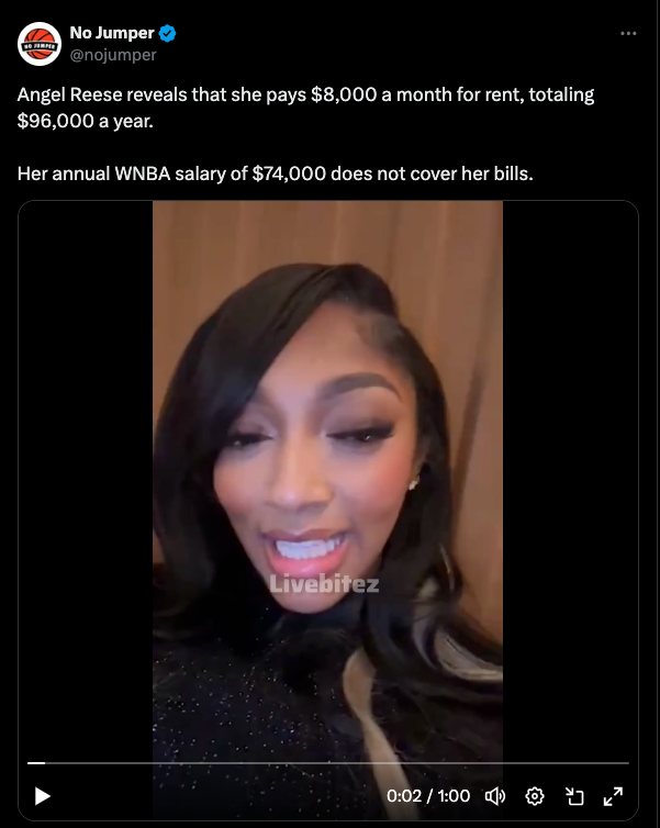 Angel Reese complains WNBA checks can't pay her bills, living over her means