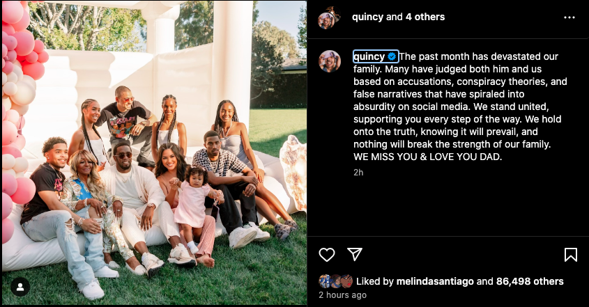 Diddy's children defend him from new accusations