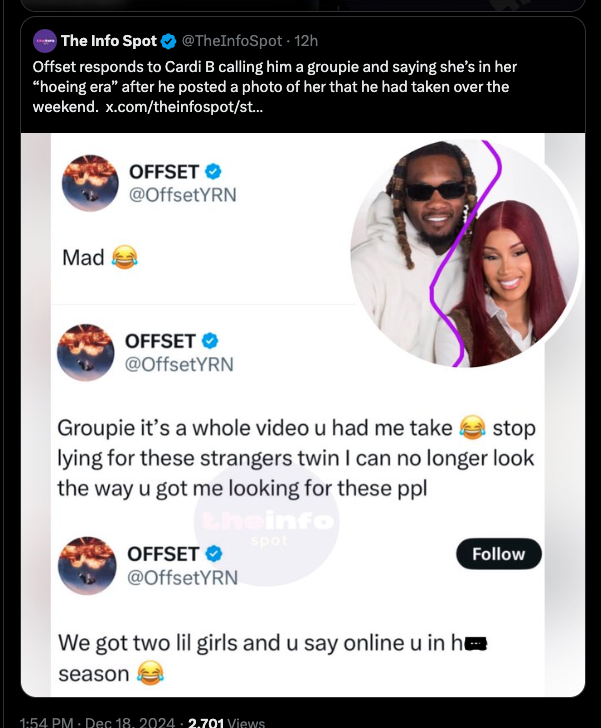 Cardi B and Offset have another knockdown blow up on social media