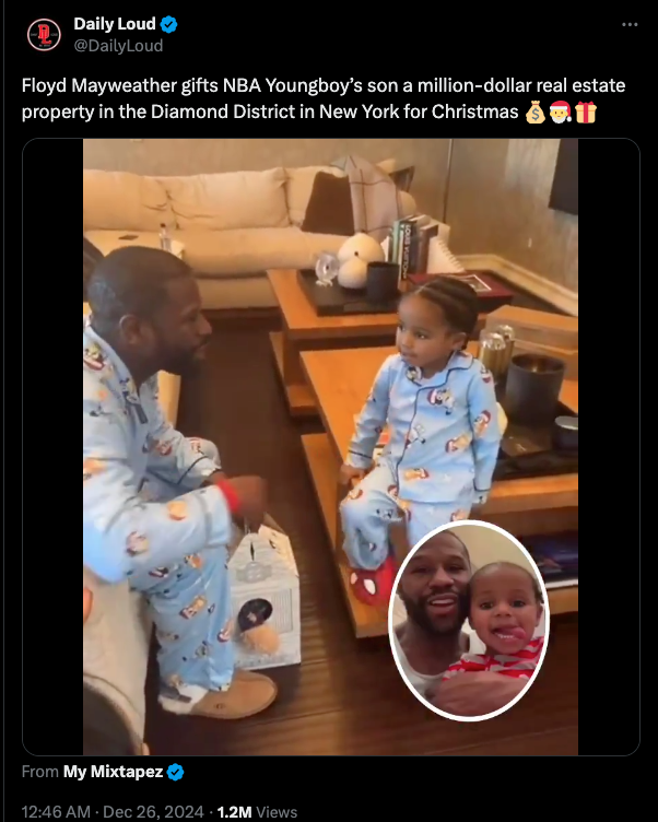 Floyd Mayweather spends $20M on shocking gift for NBA Youngoy's son