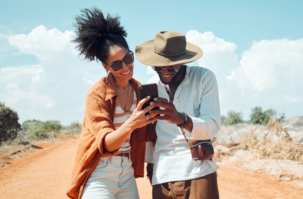 Black Couple on a trip