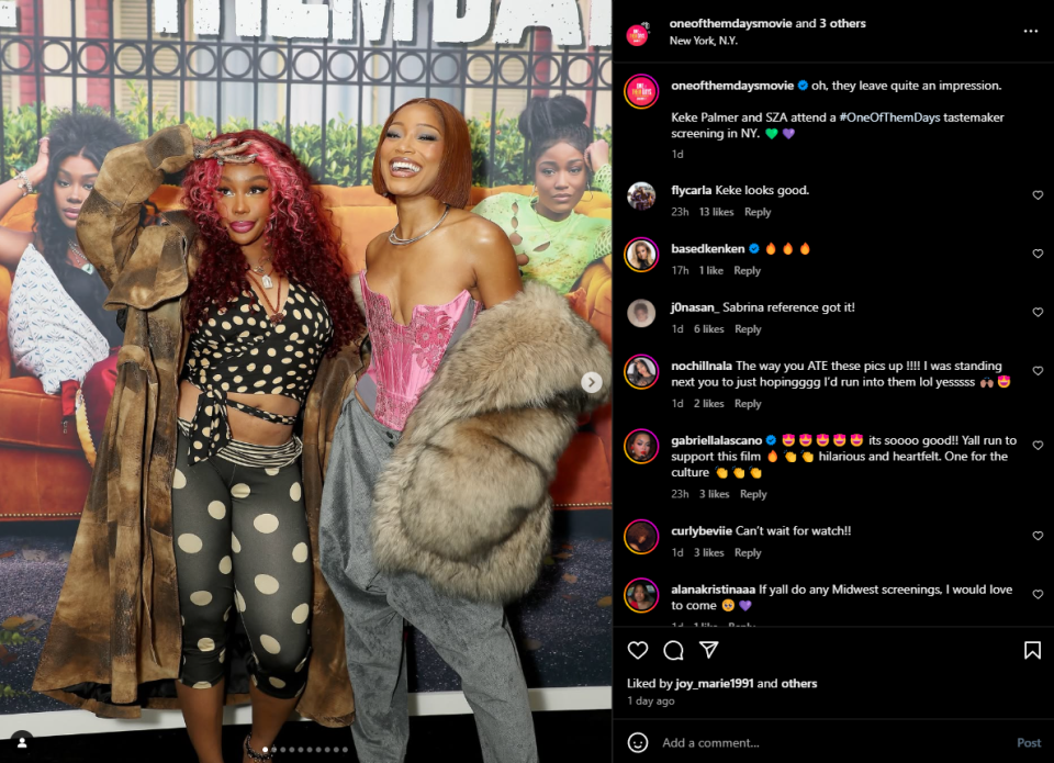 Keke Palmer and SZA light up 'One of Them Days' red carpet