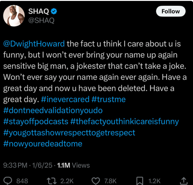 Dwight Howard warns Shaq that they will throw hands