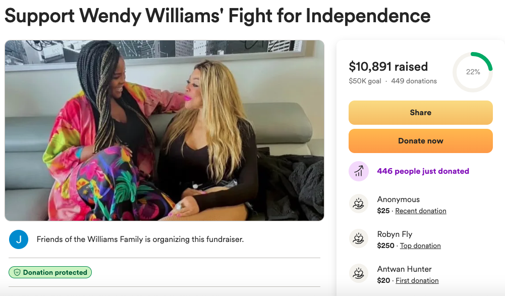 Wendy Williams' friends set up GoFundMe for independence