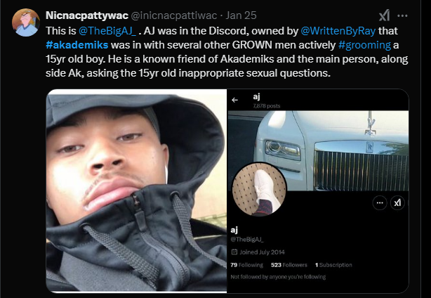 DJ Akademiks berated for alleged sexual comments to teen