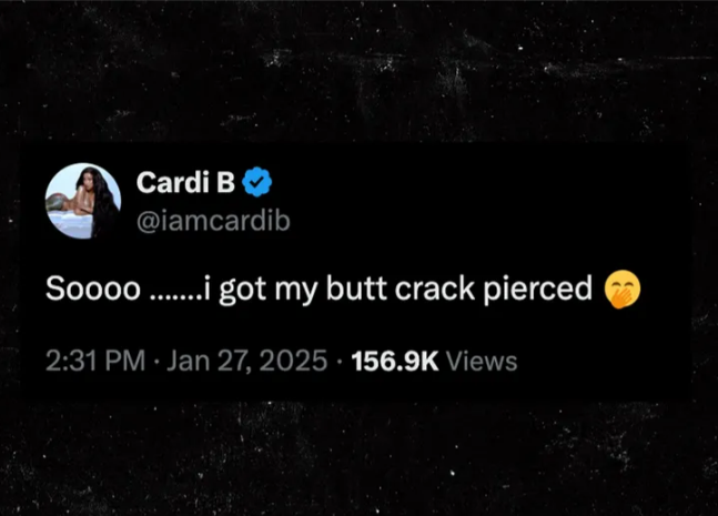 Cardi B shows proof of her unique piercing (photo)