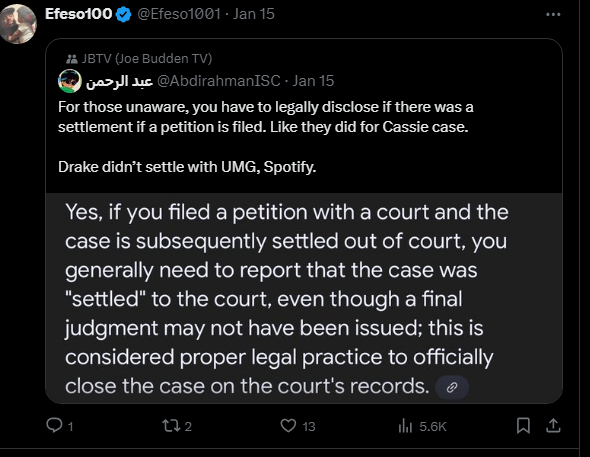 Why Drake withdrew his legal petition against UMG, Spotify