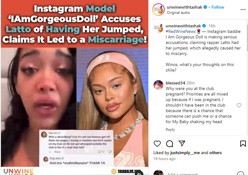 Influencer accuses Latto of having her jumped; she responds