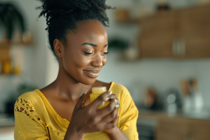 an African American woman with lemon balm