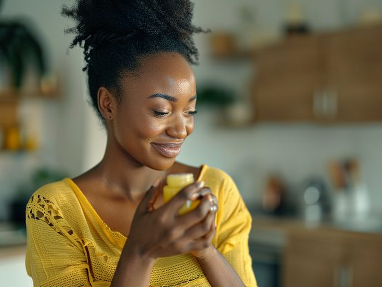 an African American woman with lemon balm