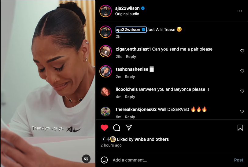 WNBA superstar A'ja Wilson's sneak peek on A'One shoes