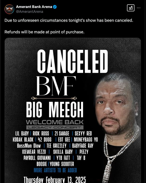 Big Meech's concert was canceled and 50 Cent laughs at him