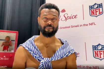 Isaiah Mustafa as the Old Spice Guy (Photo by Derrel Jazz Johnson for rolling out)