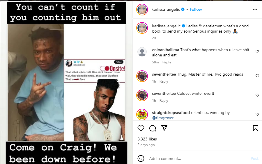 Blueface's son's scared reaction to dad's new face tattoo