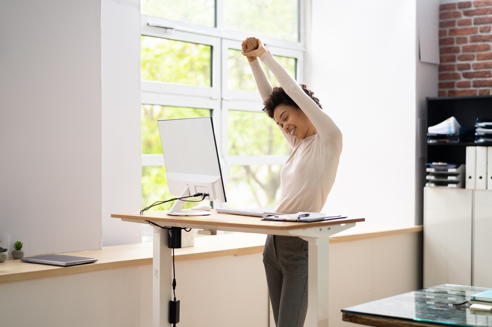 standing desk at workplace