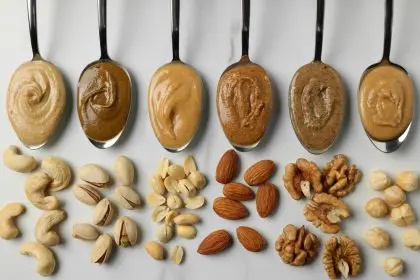 almond butter, nuts, heart