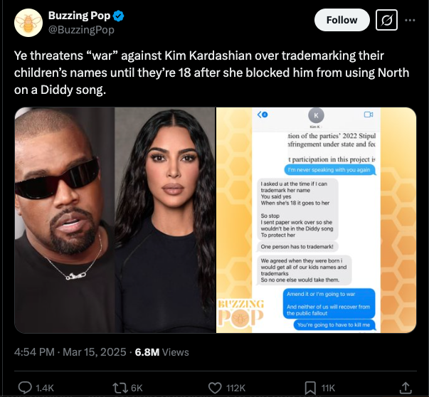 Kanye West vows to go to war with Kim Kardashian