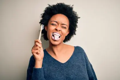 brushing your tongue, teeth, bed