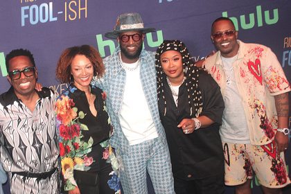 Gary with the Tea, far left, poses with Rickey Smiley, center, and DaBrat and others