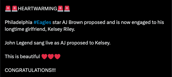 A.J. Brown enlists John Legend for marriage proposal