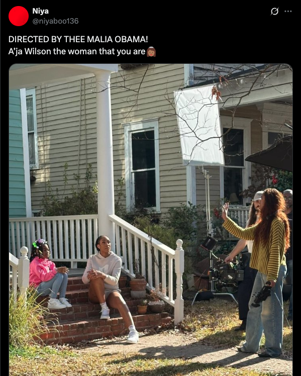 Malia Obama directs A'ja Wilson in Nike commercial